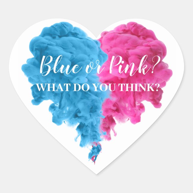 Smoke Themed Gender Reveal Party Stickers (Front)