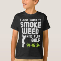 Smoke Weed Play Golf Golfing Thc Golfer Stoner 