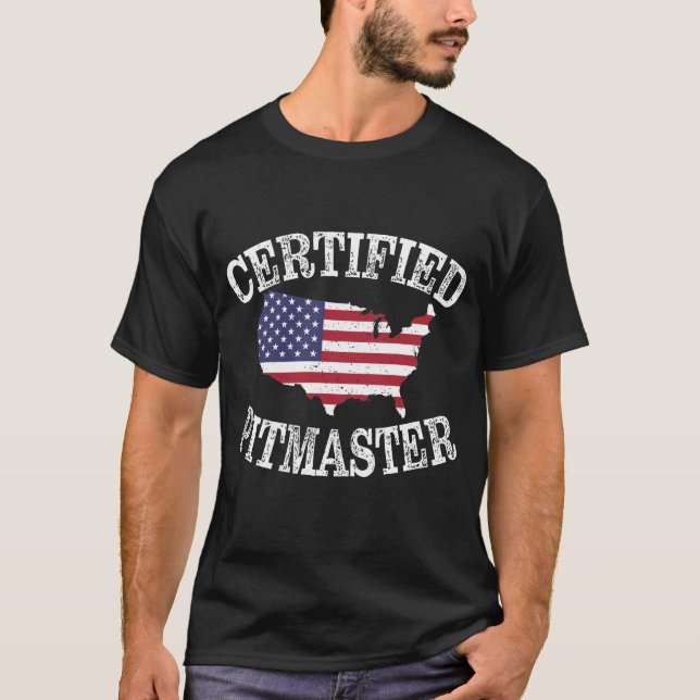 Smoked Meat BBQ Certified Pitmaster Grilling Vinta T-Shirt (Front)