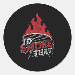 Smoked Meat Grilled Steak Funny Barbecue Classic Round Sticker