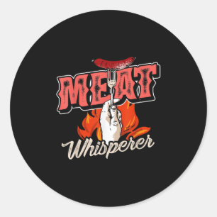 Smoked Meat Steak Bacon Meat Whisperer Funny Bbq Classic Round Sticker