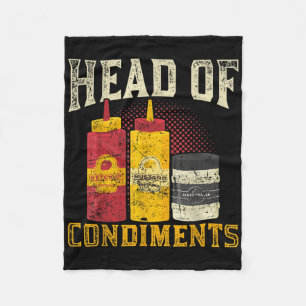 Smoked Meat Steak Mustard Ketchup Bbq Sauce Funny  Fleece Blanket
