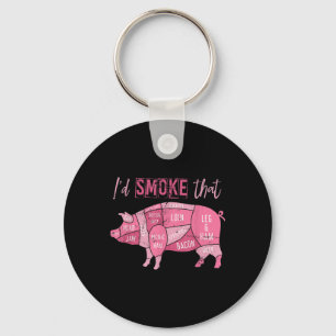 Smoked Pork Grill Bacon Lover Funny Bbq Chef Gift  Key Ring