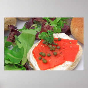 Smoked Salmon Bagel  Poster