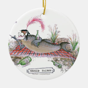 Smoked Salmon fish, tony fernandes Ceramic Ornament