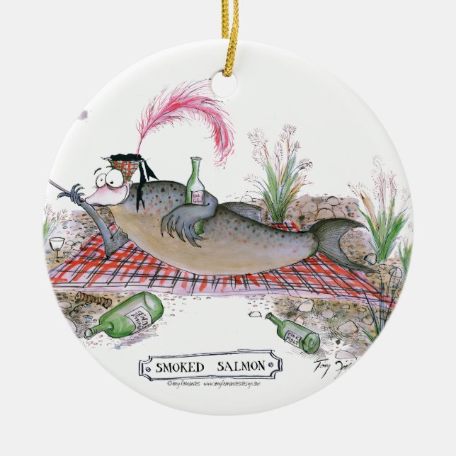 Smoked Salmon fish, tony fernandes Ceramic Ornament (Front)
