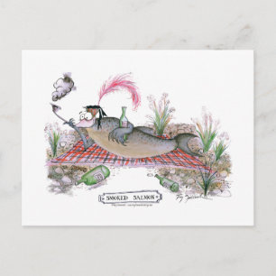 Smoked Salmon fish, tony fernandes Postcard