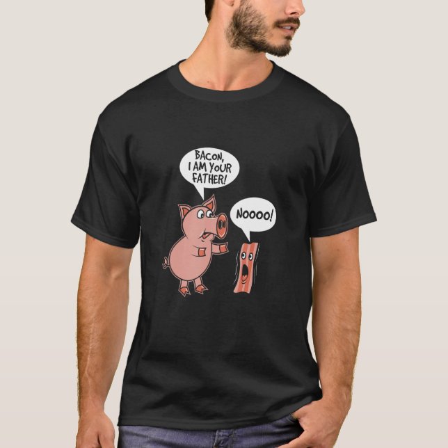 Smoked Salted Bacon  Father Pig Quote Non Vegetari T-Shirt (Front)