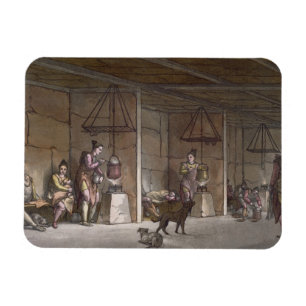 Smokehouse in Greenland (colour engraving) Magnet