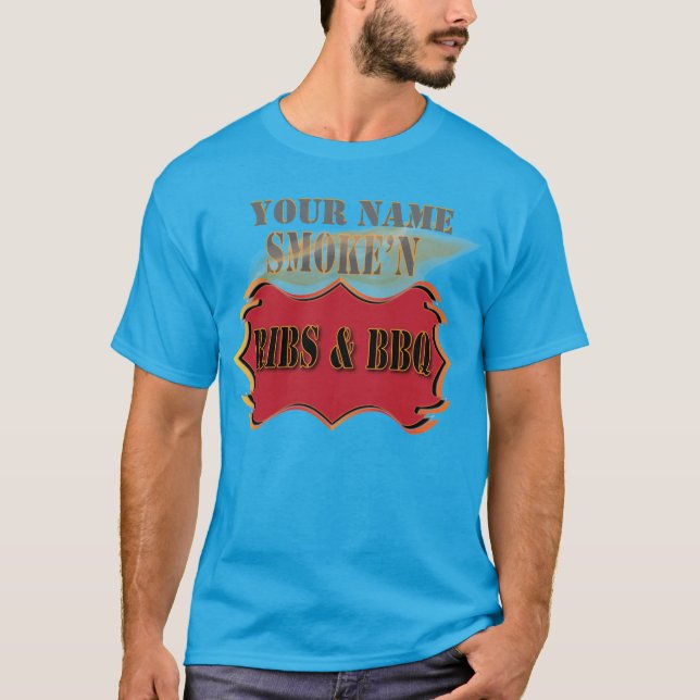 smoke'n ribs and bbq T-Shirt (Front)