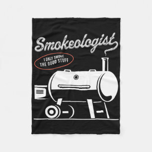 Smokeologist Bbq Dad Funny Smoking Meat Smoker Rbe Fleece Blanket