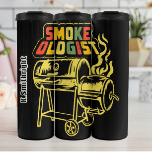 Smokeologist Funny Barbecue Grill Graphic Thermal Tumbler