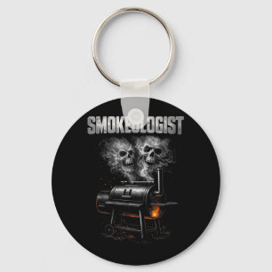 Smokeologist Funny Bbq Smoker Pitmaster Grill Key Ring