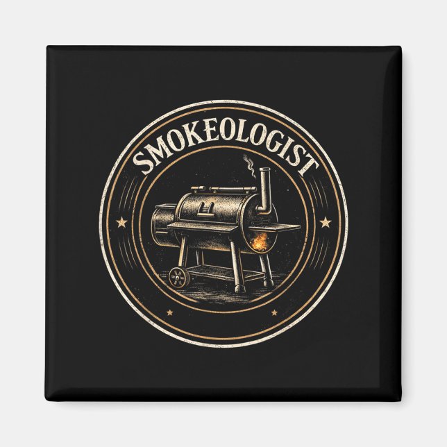 Smokeologist Funny Bbq Smoker Pitmaster Grilling Magnet (Front)