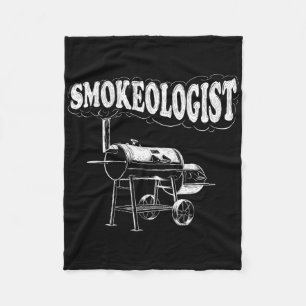 Smokeologist - Funny Pitmaster Bbq Smoker Grilling Fleece Blanket