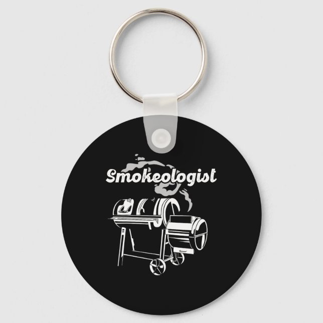 Smokeologist - Pitmaster Bbq Smoker Grilling  Key Ring (Front)