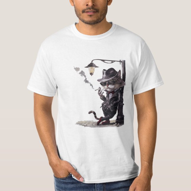 smoker cat noir-style shirt (Front)