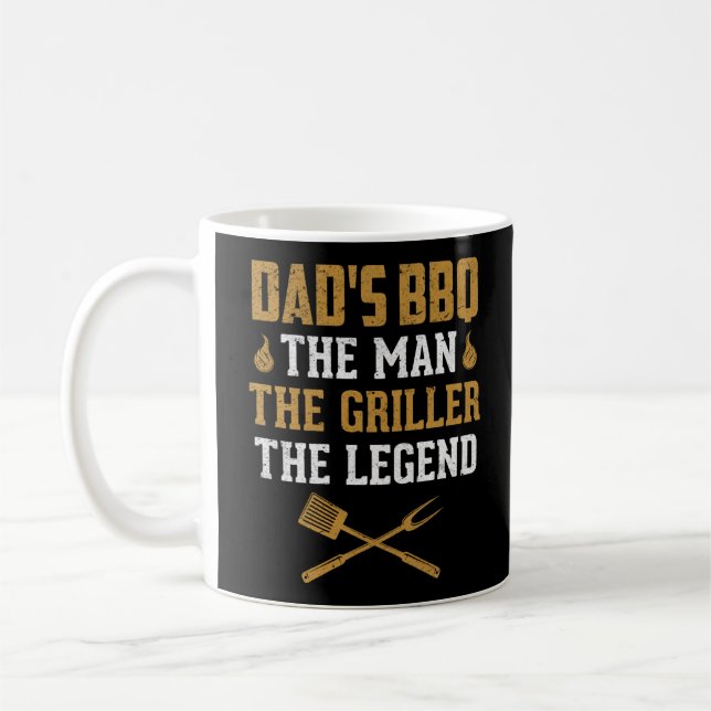 Smoker Dad'S Bbq The Man The Griller The Legend Coffee Mug (Left)