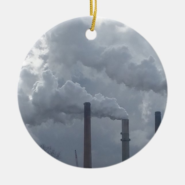 smokestacks ceramic ornament (Front)