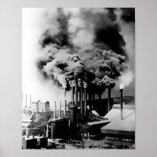 SMOKESTACKS of PITTSBURGH STEEL MILL c. 1890 Poster