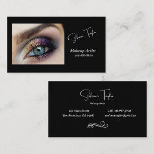 Smokey Blue Eyes Makeup Artist Business Cards