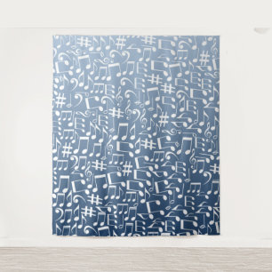 Smokey Blue Harmonious Light to Dark Shades Music Tapestry