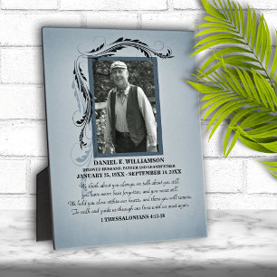 Smokey Blue Photo Memorial Plaque