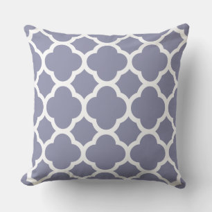 Smokey Blue Quatrefoil pattern Cushion