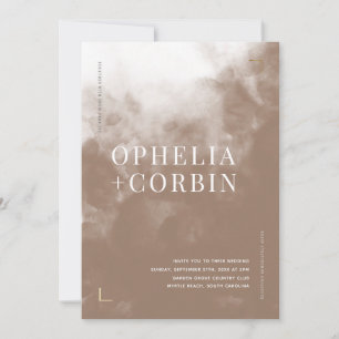Smokey Brown Minimal Wedding Invitation