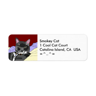 Smokey Cat Address Label Return Address Label