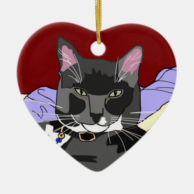 Smokey Cat Christmas Ornament (Front)