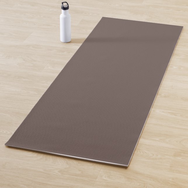 Smokey Coffee Quartz Neutral Brown Solid Colour Yoga Mat (In Situ)