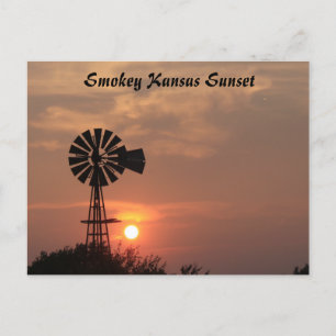 Smokey Kansas Sunset Postcard