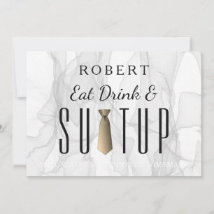 Smokey Marble Suit-up Will you be my groomsman Invitation