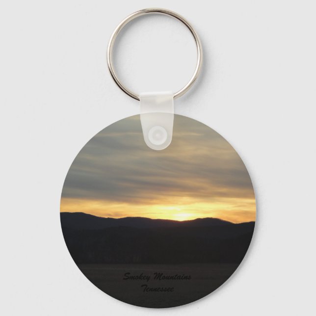Smokey Mountain Sunset Keychain (Front)