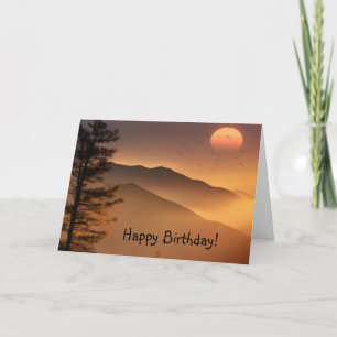 Smokey Mountains Happy Birthday Thank You Card