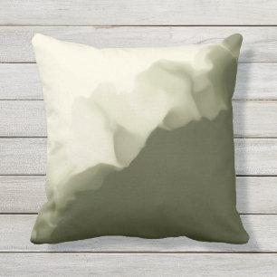 Smokey Olive Green and Tan Outdoor Cushion
