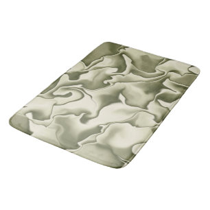 Smokey Olive Green and Tan Pattern Bath Mat