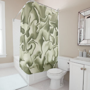 Smokey Olive Green and Tan Shower Curtain