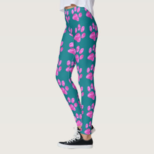 Smokey Pink Paw Print Leggings