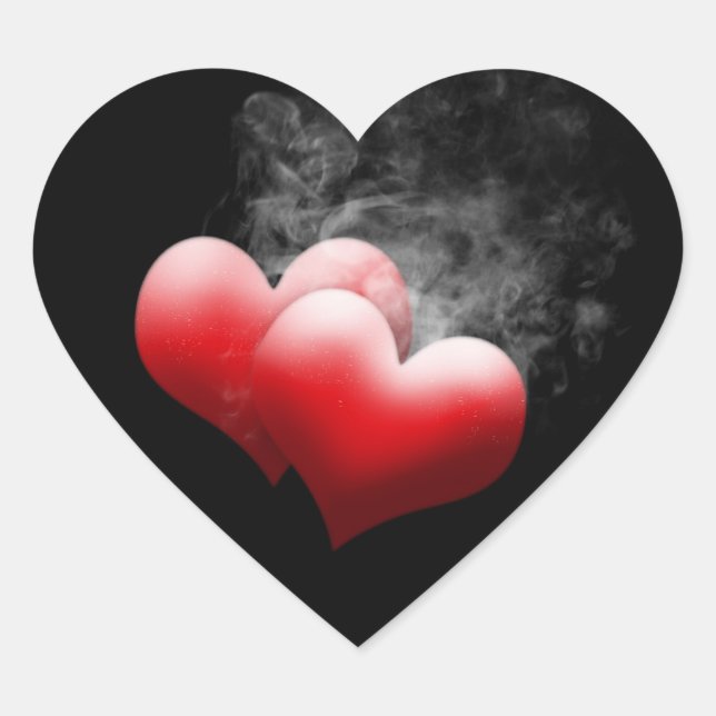 Smokey Red Hearts Stickers (Front)