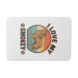 Smokey Sheltie Dog Vintage Sunset Shirt Design_1 Bath Mat