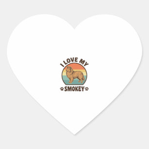 Smokey Sheltie Dog Vintage Sunset Shirt Design_1 Heart Sticker