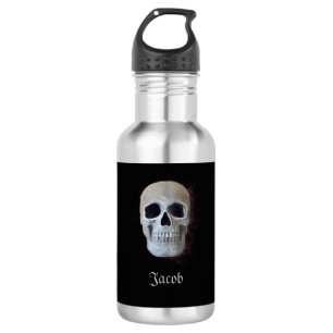 Smokey Skull Head Gothic Black And White Cool 532 Ml Water Bottle