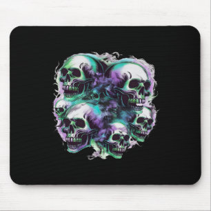 Smokey Skulls Ghost Flying Halloween Fall Fun Tee Mouse Pad
