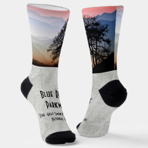 Smokies Blue Ridge Parkway Sunset Travel Photo Socks