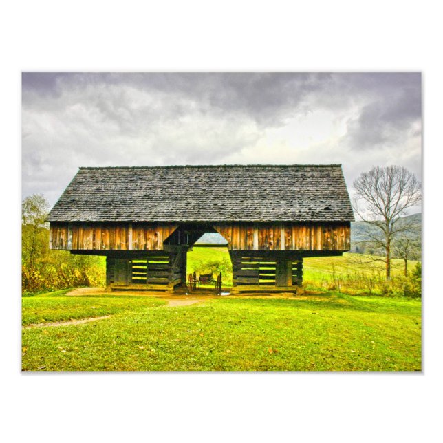 Smokies Cades Cove Cantilever Barn Tipton Place  Photo Print (Front)