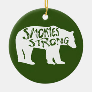 Smokies Strong Bear Ceramic Ornament