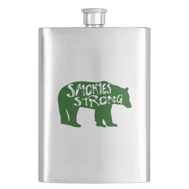 Smokies Strong Bear Hip Flask (Front)