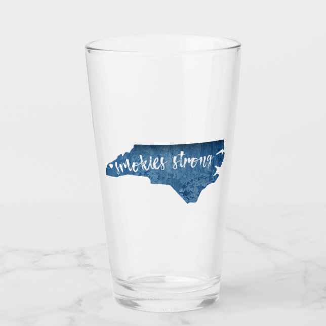 Smokies Strong North Carolina Wood Grain Glass (Front)